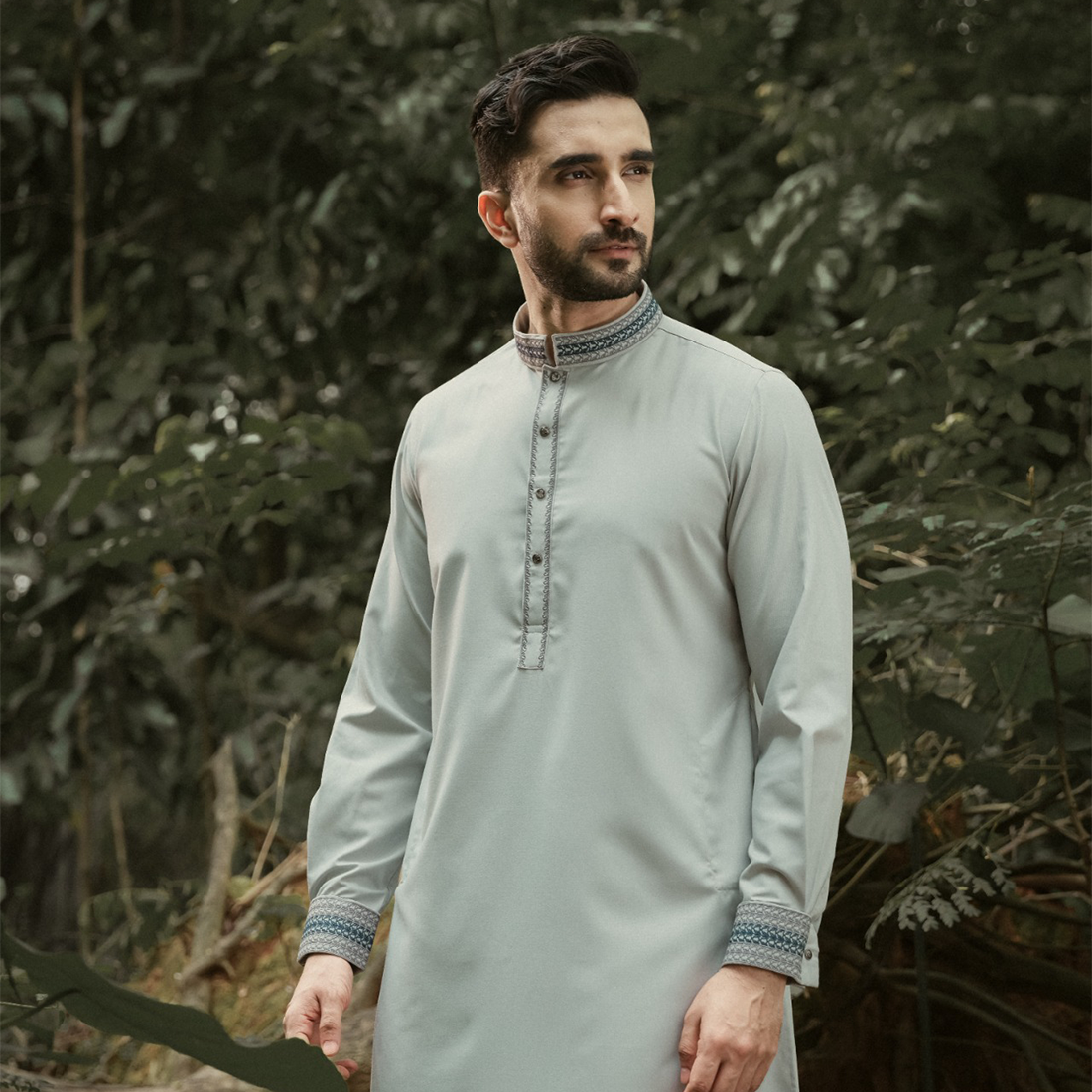 YAMAAN Imperial Panjabi Soft Sage Green
