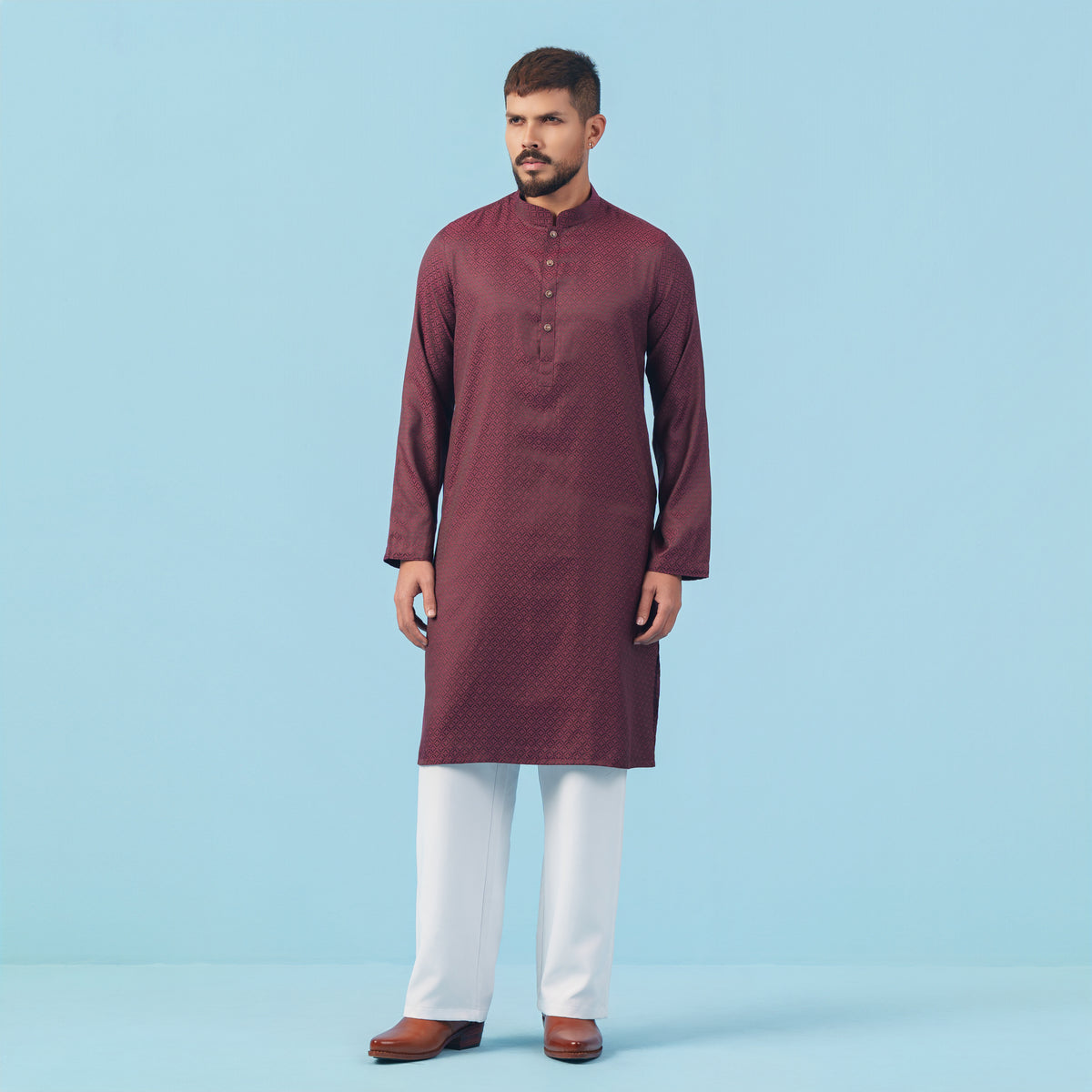 Yamaan Royal Panjabi Dark Maroon for Men