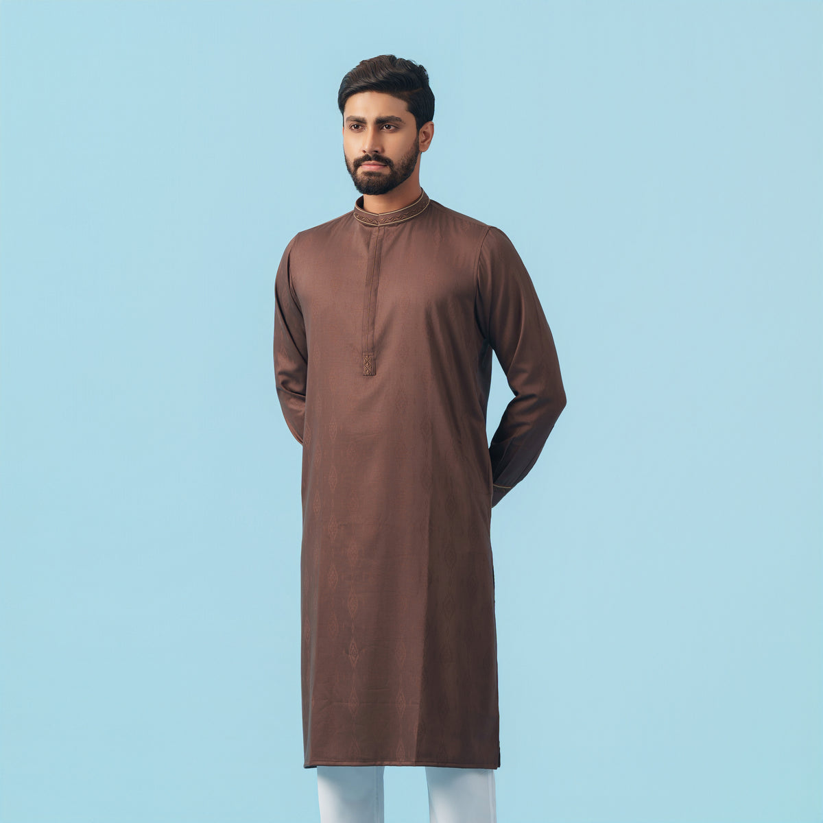 Yamaan Signature Panjabi Dark Brown for Men