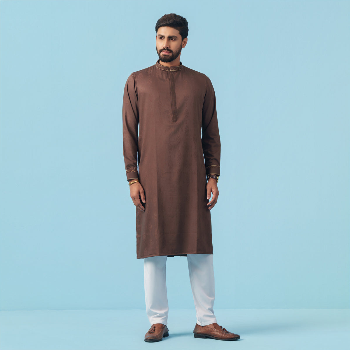Yamaan Signature Panjabi Dark Brown for Men