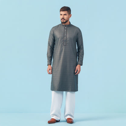 Men Wearing a grey YAMAAN panjabi