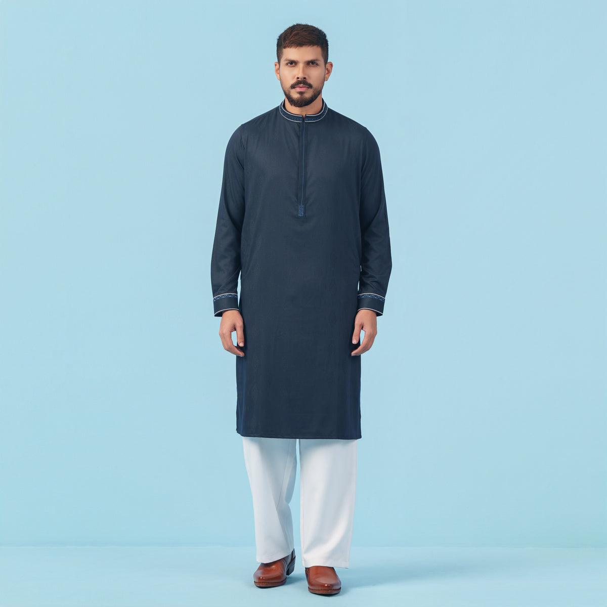 Yamaan Signature Panjabi Dark Navy for Men