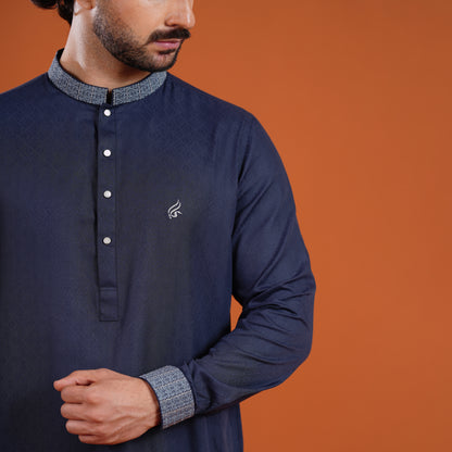 Yamaan Signature Panjabi Midnight Navy for Men