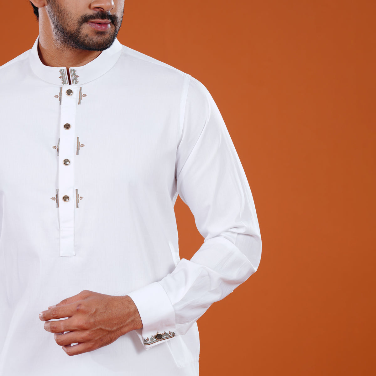 Yamaan Signature Panjabi White Fine Cotton for Men