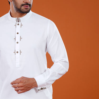 Yamaan Signature Panjabi White Fine Cotton for Men